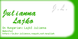 julianna lajko business card